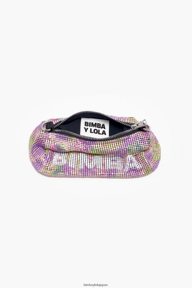 アクセサリー Bimba Y Lola 花スプレーメッシュ円筒形バッグ ピンク 6BZ0X0142