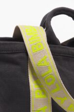 アクセサリー Bimba Y Lola キャンバスショッパーバッグ 無煙炭 6BZ0X087 - 画像 (3)