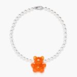 アクセサリー Bimba Y Lola クマのパールネックレス ネオンオレンジ 6BZ0X0794