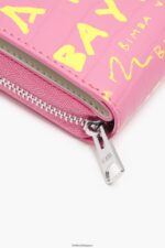 アクセサリー Bimba Y Lola クロコダイルプリント フラップ財布 ピンク 6BZ0X01044 - 画像 (2)