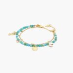 アクセサリー Bimba Y Lola ダブルストーンブレスレット ターコイズ 6BZ0X0734