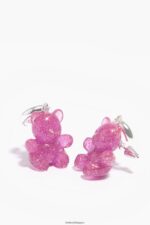 アクセサリー Bimba Y Lola テディベア フープイヤリング ピンク 6BZ0X01139 - 画像 (4)
