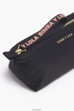 アクセサリー Bimba Y Lola ナイロン台形メイクアップケース 黒 6BZ0X01103 - 画像 (2)
