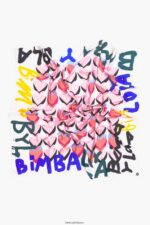 アクセサリー Bimba Y Lola ハーツ グラフィティ ロゴ スカーフ オフホワイト 6BZ0X0614 - 画像 (3)