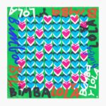 アクセサリー Bimba Y Lola ハーツ グラフィティ ロゴ スカーフ 緑 6BZ0X0616
