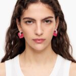 アクセサリー Bimba Y Lola ハートイヤリングクリスタル ピンク 6BZ0X01137