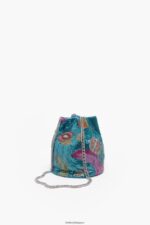 アクセサリー Bimba Y Lola バナナミックスプリント メッシュバケットバッグ アクアマリン 6BZ0X0145 - 画像 (6)