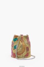 アクセサリー Bimba Y Lola バナナミックスプリントメッシュバッグバケットバッグ ゴールデン 6BZ0X0146