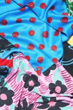アクセサリー Bimba Y Lola パッチワークプリントスカーフ 青 6BZ0X0649 - 画像 (3)
