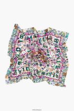 アクセサリー Bimba Y Lola フローラルロゴ スカーフ 白 6BZ0X0655 - 画像 (4)