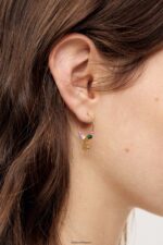アクセサリー Bimba Y Lola フープイヤリング 黄金のハートとクリスタル 6BZ0X0691 - 画像 (2)