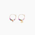 アクセサリー Bimba Y Lola フープイヤリング 黄金のハートとクリスタル 6BZ0X0691
