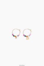 アクセサリー Bimba Y Lola フープイヤリング 黄金のハートとクリスタル 6BZ0X0691