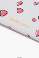 アクセサリー Bimba Y Lola レザー レクタングル スモール ハート プリント コインケース グレー 6BZ0X01008 - 画像 (2)