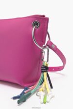 アクセサリー Bimba Y Lola レザークロスボディバッグ フクシア 6BZ0X041 - 画像 (5)
