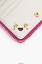 アクセサリー Bimba Y Lola レザーフラップ財布 フクシア 6BZ0X0998 - 画像 (4)