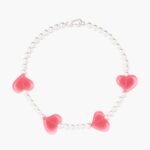 アクセサリー Bimba Y Lola レジンハートネックレス ピンク 6BZ0X0752