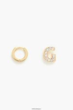 アクセサリー Bimba Y Lola レターミニフープイヤリング g 6BZ0X01155