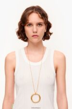 アクセサリー Bimba Y Lola ロングフープチェーンネックレス ゴールデン 6BZ0X0757 - 画像 (2)