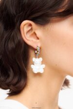 アクセサリー Bimba Y Lola ロングレジンテディベアイヤリング パール 6BZ0X0798 - 画像 (2)
