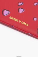 アクセサリー Bimba Y Lola 小さなハート柄のレザー製長方形小銭入れ 赤 6BZ0X01009 - 画像 (2)
