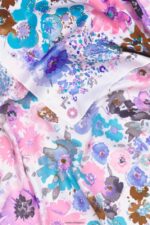 アクセサリー Bimba Y Lola 水彩花柄スカーフ 白 6BZ0X0617 - 画像 (2)