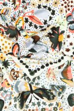 アクセサリー Bimba Y Lola 花、鳥、蝶、スカーフ 白 6BZ0X0637 - 画像 (3)