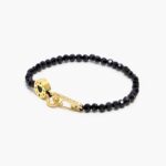 アクセサリー Bimba Y Lola 薄型ロゴ クリスタル ブレスレット 黒 6BZ0X0672