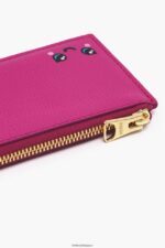 アクセサリー Bimba Y Lola 革製の長方形の小銭入れ フクシア 6BZ0X0996 - 画像 (2)