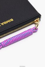 アクセサリー Bimba Y Lola 革製の長方形の小銭入れ 黒 6BZ0X0993 - 画像 (2)