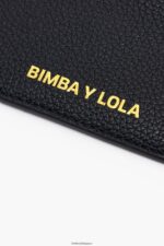 アクセサリー Bimba Y Lola 革製の長方形の小銭入れ 黒 6BZ0X0987 - 画像 (4)