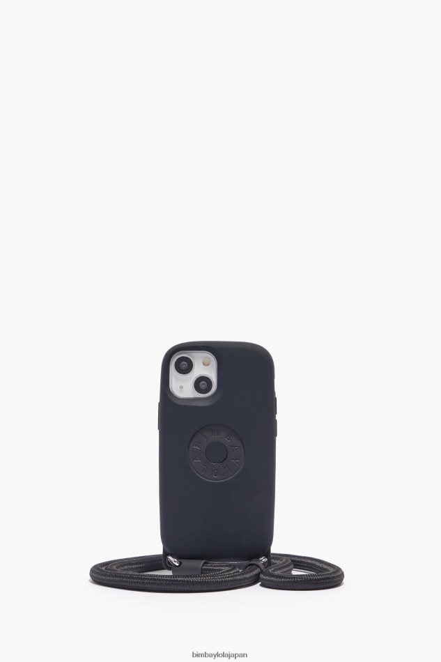 e382a2e382afe382bbe382b5e383aae383bc_bimba_y_lola_iphone_13_mini_e383ade382b4e382b1e383bce382b9_e9bb92_6bz0x0926.jpg アクセサリー Bimba Y Lola iPhone 13 mini ロゴケース 黒 6BZ0X0926 - 画像 (1)