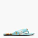 フットウェアー Bimba Y Lola アクリルフラワープリント チューブラーフラットサンダル 青 6BZ0X0571