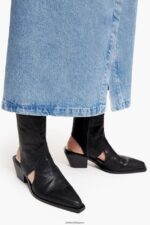 フットウェアー Bimba Y Lola レザーカットアウト アンクルブーツ 黒 6BZ0X0600 - 画像 (2)