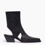 フットウェアー Bimba Y Lola レザーカットアウト アンクルブーツ 黒 6BZ0X0600