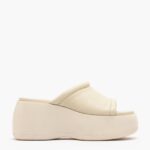 フットウェアー Bimba Y Lola レザープラットフォームサンダル 象牙 6BZ0X0566