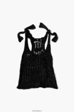 衣類 Bimba Y Lola かぎ針編みのトップ 黒 6BZ0X0264 - 画像 (5)