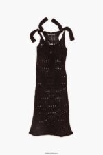 衣類 Bimba Y Lola かぎ針編みのロングドレス 黒 6BZ0X0175 - 画像 (6)