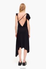 衣類 Bimba Y Lola アシンメトリー フルード ドレス 黒 6BZ0X0190 - 画像 (3)