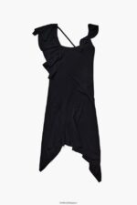 衣類 Bimba Y Lola アシンメトリー フルード ドレス 黒 6BZ0X0190 - 画像 (5)