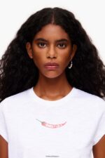 衣類 Bimba Y Lola ギンディラ Tシャツ 白 6BZ0X0246 - 画像 (3)