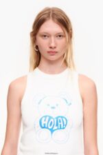 衣類 Bimba Y Lola クマのロゴトップ 象牙 6BZ0X0274 - 画像 (3)