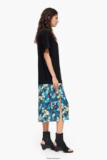 衣類 Bimba Y Lola グラフィティ フラワープリント ミディ Tシャツドレス 青 6BZ0X0235 - 画像 (2)