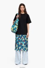 衣類 Bimba Y Lola グラフィティ フラワープリント ミディ Tシャツドレス 青 6BZ0X0235 - 画像 (6)