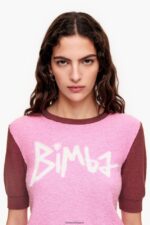 衣類 Bimba Y Lola コットン ツートーンセーター ピンク 6BZ0X0383 - 画像 (4)