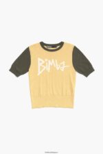 衣類 Bimba Y Lola コットン ツートーンセーター 黄色 6BZ0X0382 - 画像 (5)