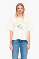衣類 Bimba Y Lola コットン フラワーロゴ Tシャツ バニラ 6BZ0X0269