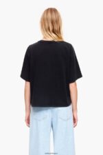 衣類 Bimba Y Lola コットン ホットフィックス ロゴ Tシャツ ウォッシュドブラック 6BZ0X0280 - 画像 (2)