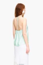 衣類 Bimba Y Lola シャーリングトップ ミントグリーン 6BZ0X0331 - 画像 (3)