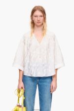 衣類 Bimba Y Lola ショートジャカードブラウス 花柄 6BZ0X0325